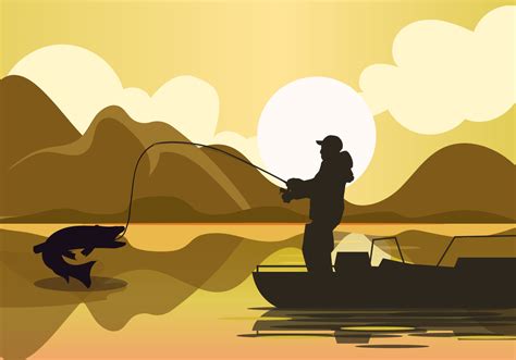 Man Fishing Silhouette Vector Clipart Vector Design | The Best Porn Website