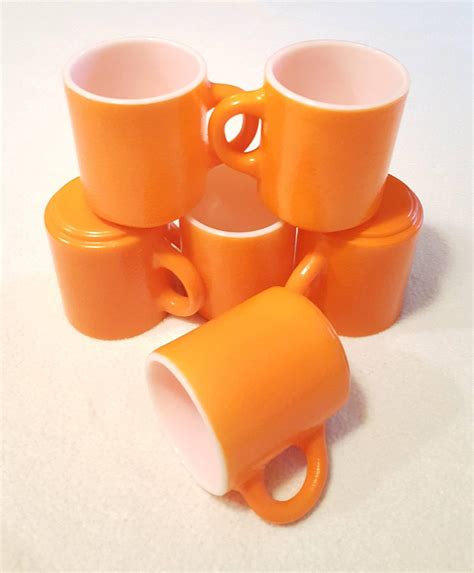 Vintage Orange Coffee Cup Mug Set | Etsy