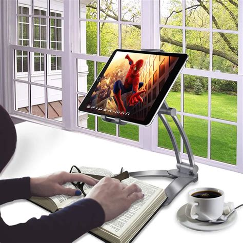 Wall Mount Tablet Wall Mount Holder Hang Bracket Screen 360 Degree Rotation Desktop Tablets ...