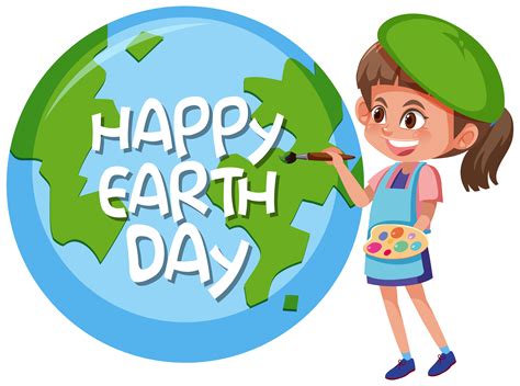 Happy Earth day girl concept 591501 Vector Art at Vecteezy