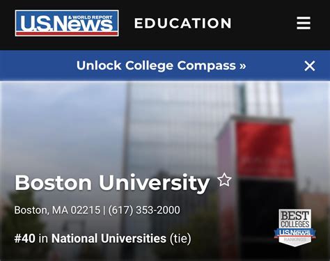 Boston University Moves Up 2 Spots on US News College 2020 Ranking : r ...