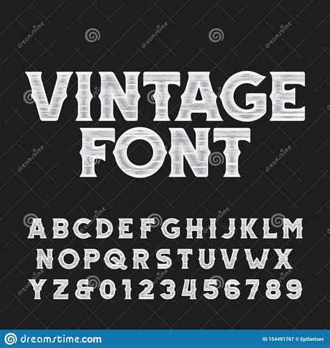 Retro font alphabet and numbers in sketch style - oggsync.com