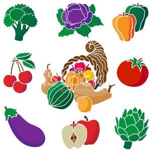 Cornucopia With Fruits And Vegetables Stock Vector | Royalty-Free | FreeImages