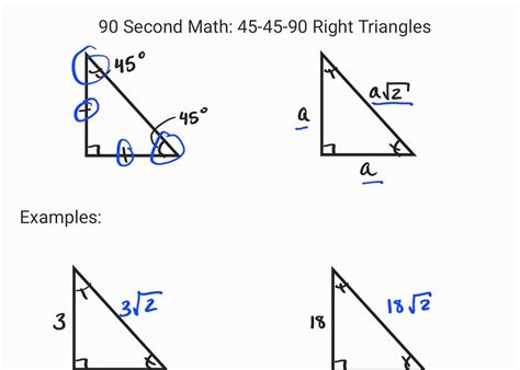 45-45-90 And 30-60-90 Triangles Worksheet