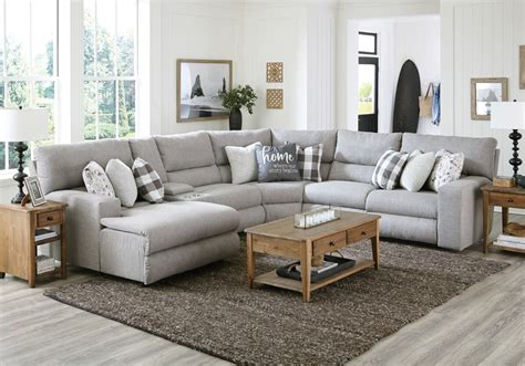 Rockport 6pc. Gray Power Reclining Sectional w/ LAF Chaise - Lexington ...