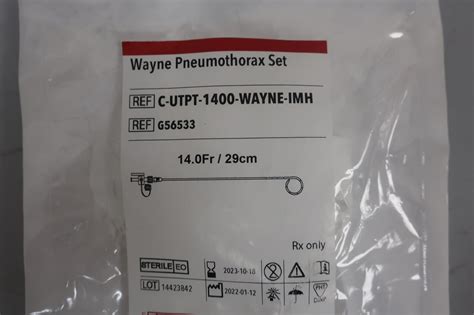 New COOK G56533 Wayne Pneumothorax Set 14F x 29cm Disposables - General For Sale - DOTmed ...