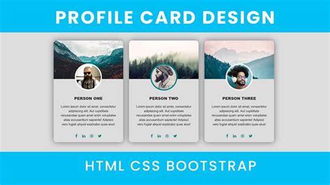 Profile Card Design using Bootstrap | Bootstrap Cards - YouTube