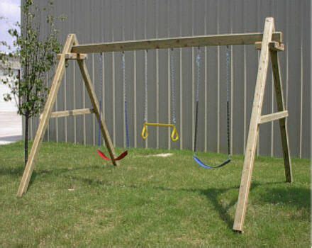 Need plans to construct an A-frame swingset | Swing set diy, Backyard ...