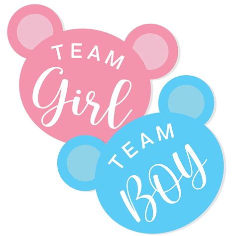 Buy Bear Shaped Blue and Pink Gender Reveal Stickers, Waterproof Party Invitations and Voting ...