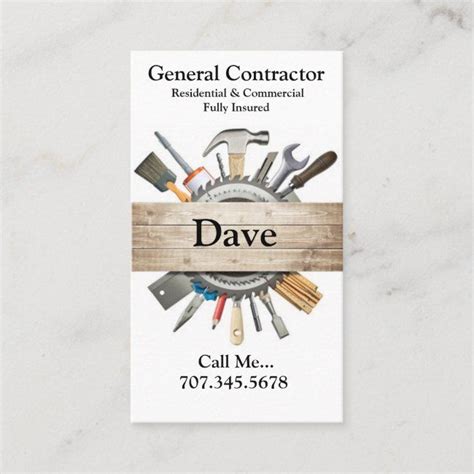 General Contractor Business Cards | Zazzle | General contractor ...