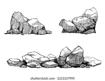 Stone Sketch Vector Rock Sketch Landscape Stock Vector (Royalty Free ...