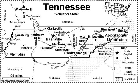 Tennessee Capital Map