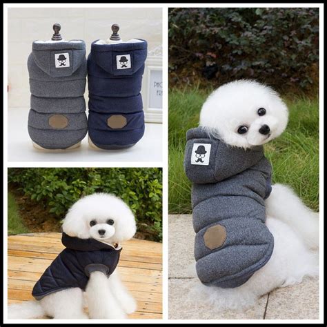 2019 2017 Newest Winter Pet Clothes Warm Puppy Dog Cotton Two Legs Coat Mustache Jacket For ...