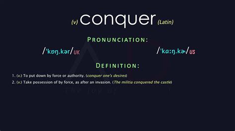 Conquer Meaning And Pronunciation | Audio Dictionary - YouTube