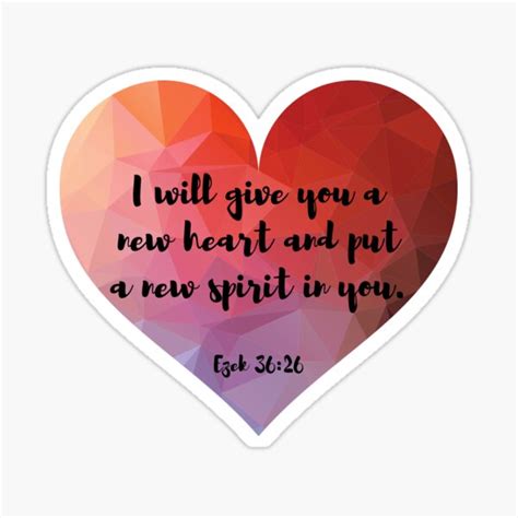 "A New Heart - Bible Verse" Sticker for Sale by shepherdgirl | Redbubble