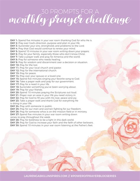 30 Prayer Prompts + A Monthly Prayer Challenge