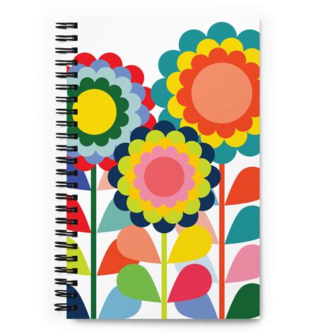 Mod Bloom Spiral Dot Grid Quilter's Notebook — Bayhill Studio