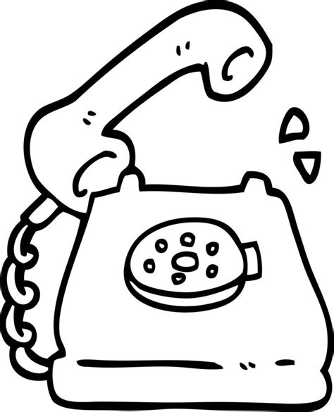 black and white cartoon telephone ringing 12075643 Vector Art at Vecteezy