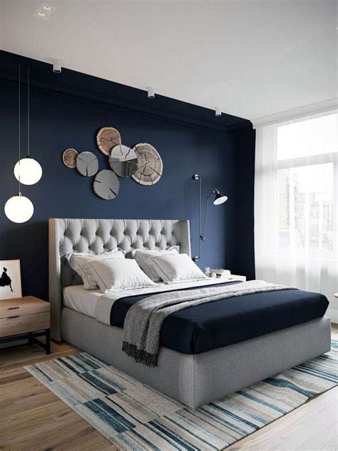 Popular Navy Color Master Bedroom Decoration Ideas - HOOMCODE in 2020 | Bedroom interior, Woman ...