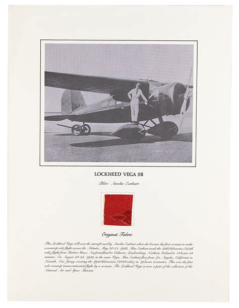 Amelia Earhart Lockheed Vega 5B Wing Fabric | RR Auction