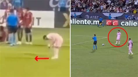 Footage shows Lionel Messi using clever tactic to gain free-kick ...