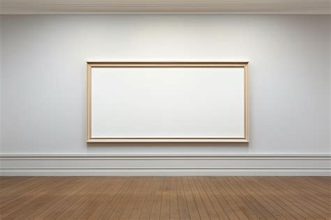 Empty Gallery Spaces in a Museum Blank Walls and Frames for Art and Photos in an Interior ...