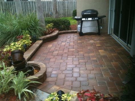 Paver Patio In A Small Space Brick Bordered Planting Areas intended for Small Backyard Pavers ...