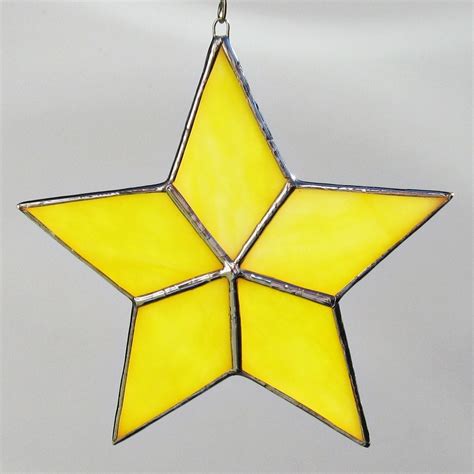 Yellow Star Stained Glass Ornament