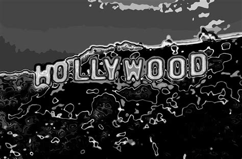 Hollywood Sign Abstract Black And White Photograph by Eti Reid