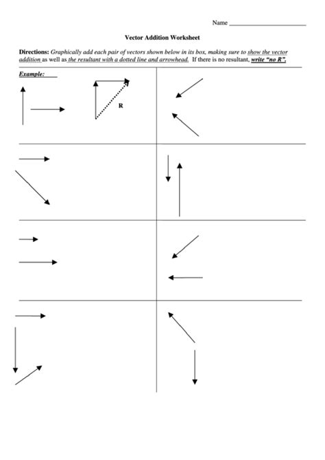 Vector Addition Worksheet