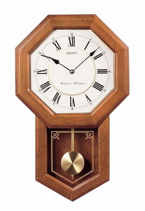 Seiko Pendulum Wall Clock with Best Mahogany Wood and Crystal Accessories