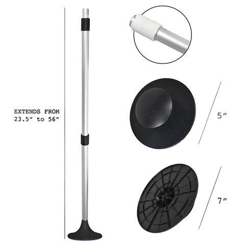 Adjustable Aluminum Telescoping Boat Cover Support Pole System with Webbing Strap, 23.5 to 56 ...