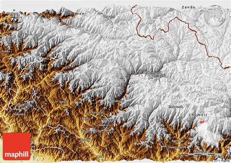 Physical 3D Map of Uttarkashi