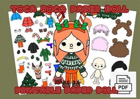 Toca Boca Paper Doll Christmas Clothes / Quiet Book Pages / - Etsy Hong Kong