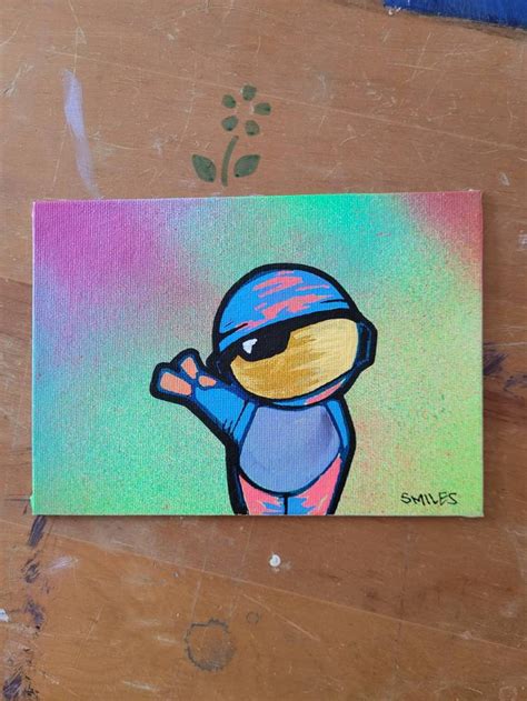 Graffiti art characters spray painted back ground and posca | Etsy