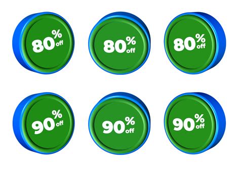 3D bundle of sale discount percentage blue green color 26823424 PNG