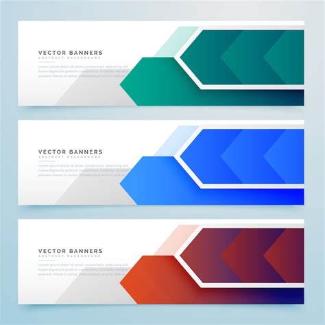 Free Vector | Abstract arrow geometric banners set