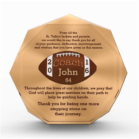 Amazing Personalized Football Coach Gifts Award | Zazzle