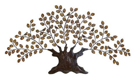 Tree of life metal wall art large decoration with branch and leaves