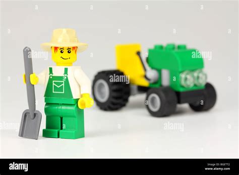 Lego farmer with tractor Stock Photo - Alamy