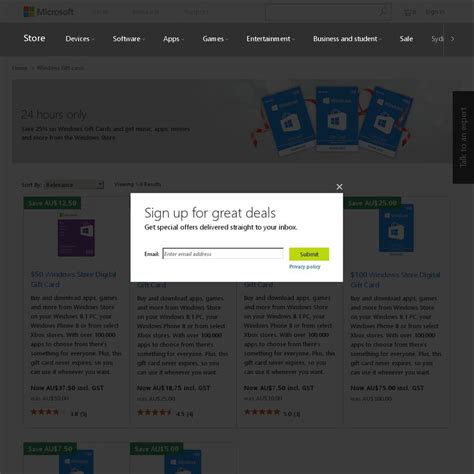 25% off Windows Store Gift Cards (Xbox/Win10) - $75 for $100 Gift Card @ Microsoft Store - OzBargain