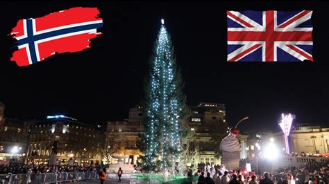 Norway’s Christmas Tree 🎄 Trafalgar Square Big switch on in London 2024 ...