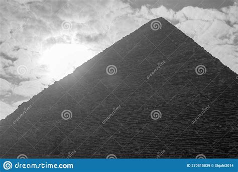 The Great Pyramid of Giza in Cairo Black and White Stock Image - Image of outdoors, monument ...