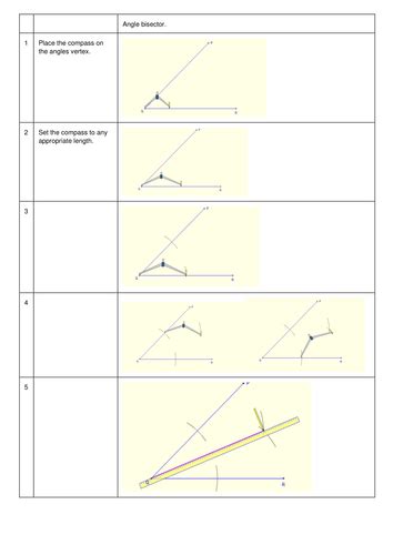 Step by Step Bisecting an Angle | Teaching Resources