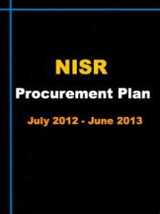 NISR Procurement Plan (July 2012 - June 2013) | National Institute of ...