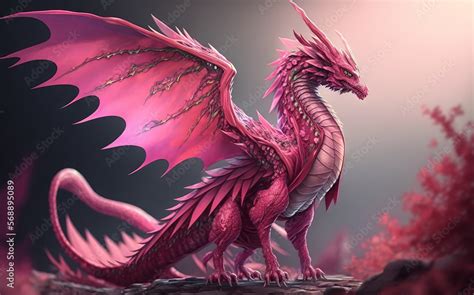 Beautiful dreamy purple dragon showing wings and full body. Year of the dragon 2024. Fantasy ...