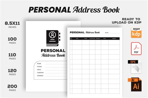 Personal Address Book KDP Interior Graphic by BEST KDP · Creative Fabrica