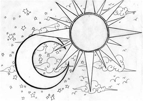 Celestial Sun And Moon Drawing at GetDrawings | Free download