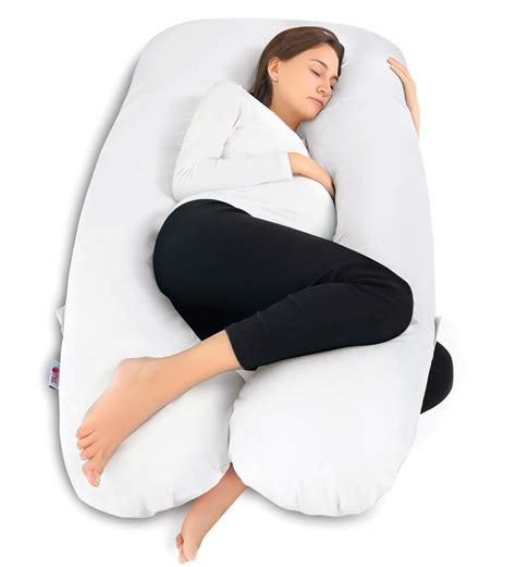 Meiz + U-Shaped Body Pillow With Washable Cotton Cover