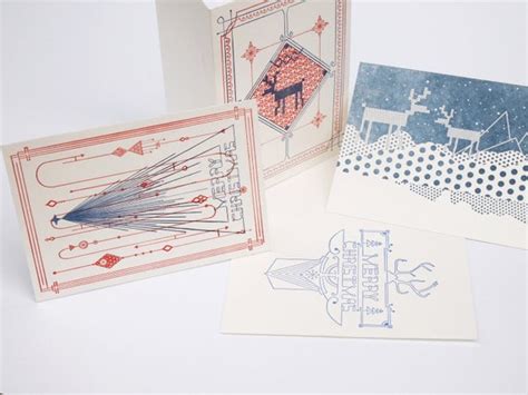 Items similar to Letterpress Christmas cards - A Set of Four on Etsy